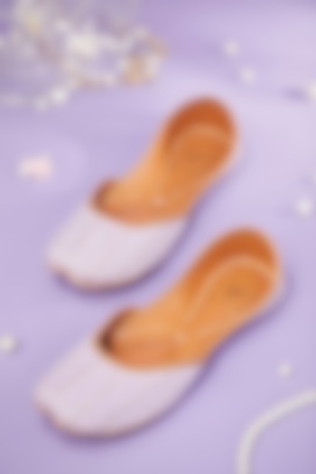 Purple Silk Sequins Embroidered Juttis by House of Vian at Pernia's Pop Up Shop