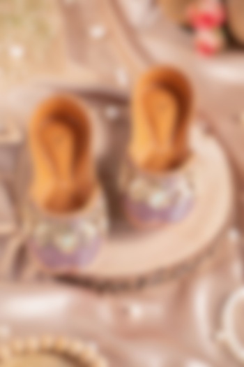 Purple Tissue Silk Nakshi Embroidered Juttis by House of Vian at Pernia's Pop Up Shop