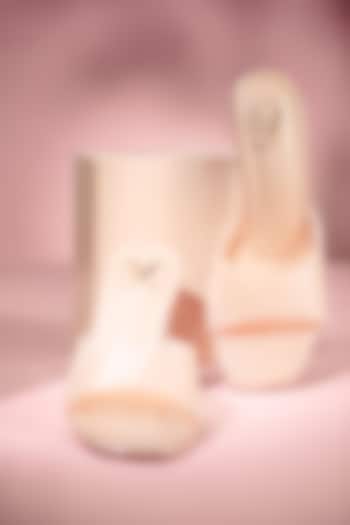 Pink Faux Leather Crystal Heels by House of Vian at Pernia's Pop Up Shop
