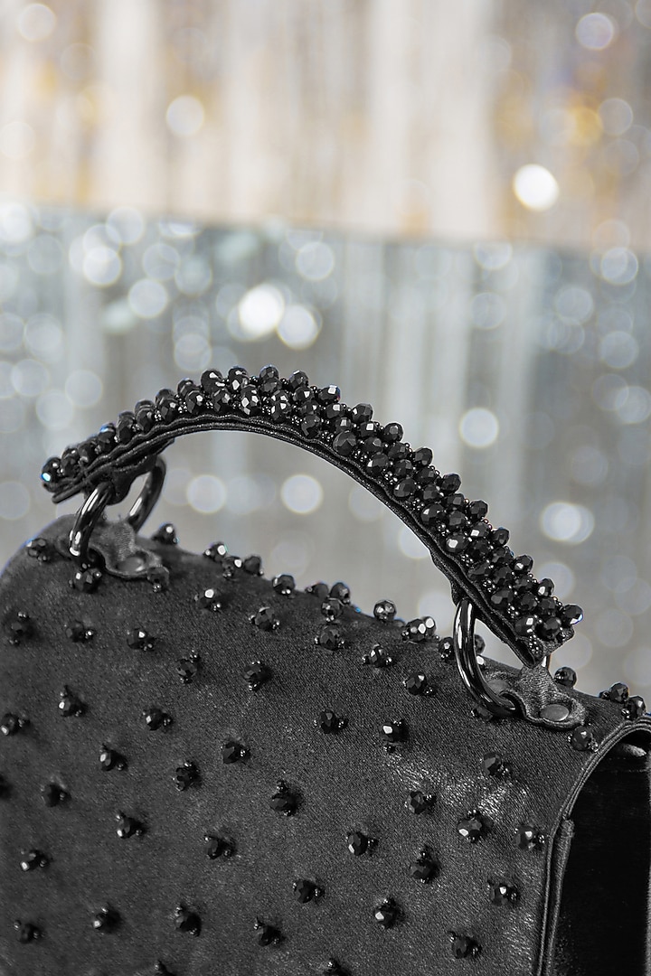 Black Embroidered Clutch by House of Vian at Pernia's Pop Up Shop