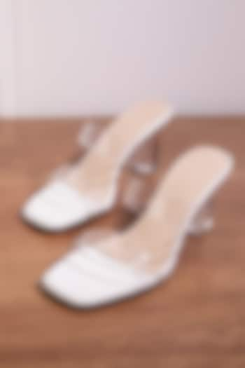 White Faux Leather Heels by House of Vian at Pernia's Pop Up Shop