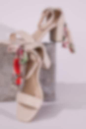 Beige Leatherette Heels by House of Vian at Pernia's Pop Up Shop