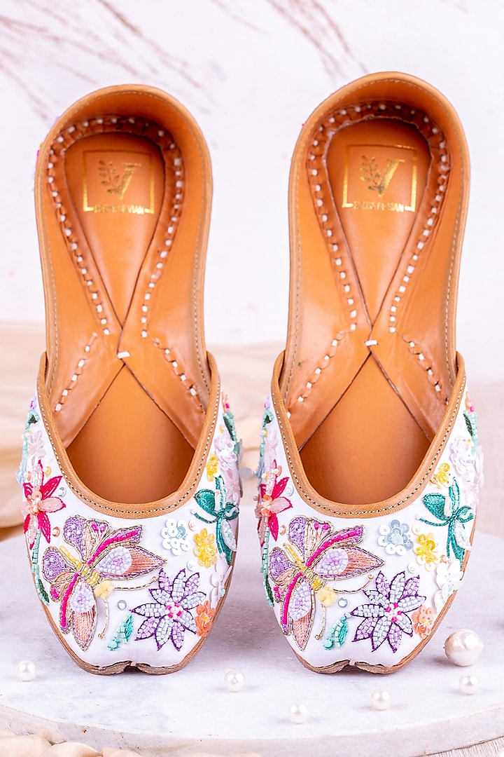 Multi-Coloured Embroidered Juttis by House of Vian at Pernia's Pop Up Shop