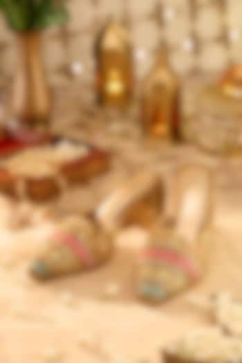 Multi-Colored Dupion Silk Sequins Work Heels by House of Vian at Pernia's Pop Up Shop