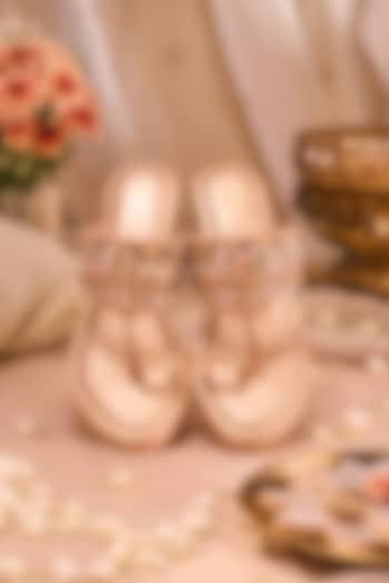 Pink Dupion Silk Mirror Work Wedges by House of Vian at Pernia's Pop Up Shop