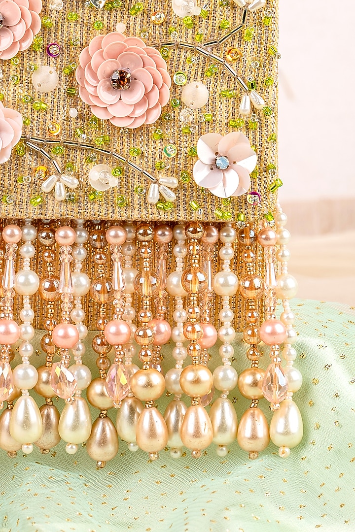 Gold Embellished Clutch by House of Vian at Pernia's Pop Up Shop
