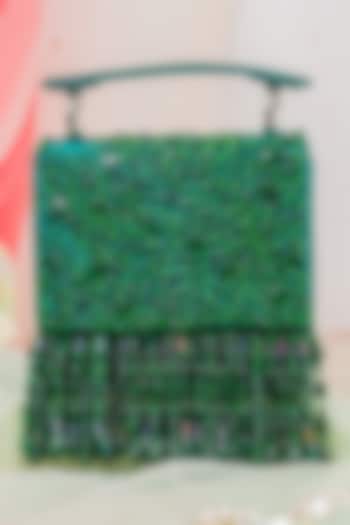 Green Embellished Clutch by House of Vian