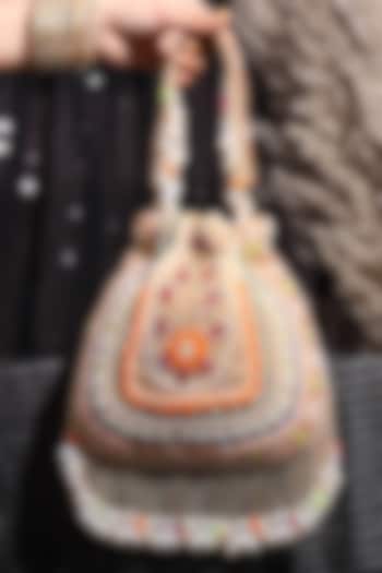 Multi-Colored Velvet Embellished Potli by House of Webhin at Pernia's Pop Up Shop