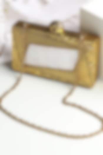 Gold Brass & Mother Of Pearl Sheet Clutch by House of Webhin at Pernia's Pop Up Shop