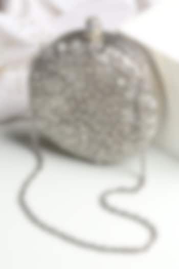 Silver Brass & Pearl Clutch by House of Webhin at Pernia's Pop Up Shop