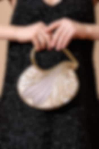 Golden Metallic Mother Of Pearl Handcrafted Clutch by House of Webhin at Pernia's Pop Up Shop