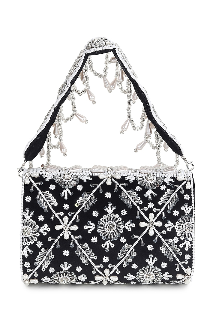 Mint & Black Suede Flap Bag by House of Webhin at Pernia's Pop Up Shop
