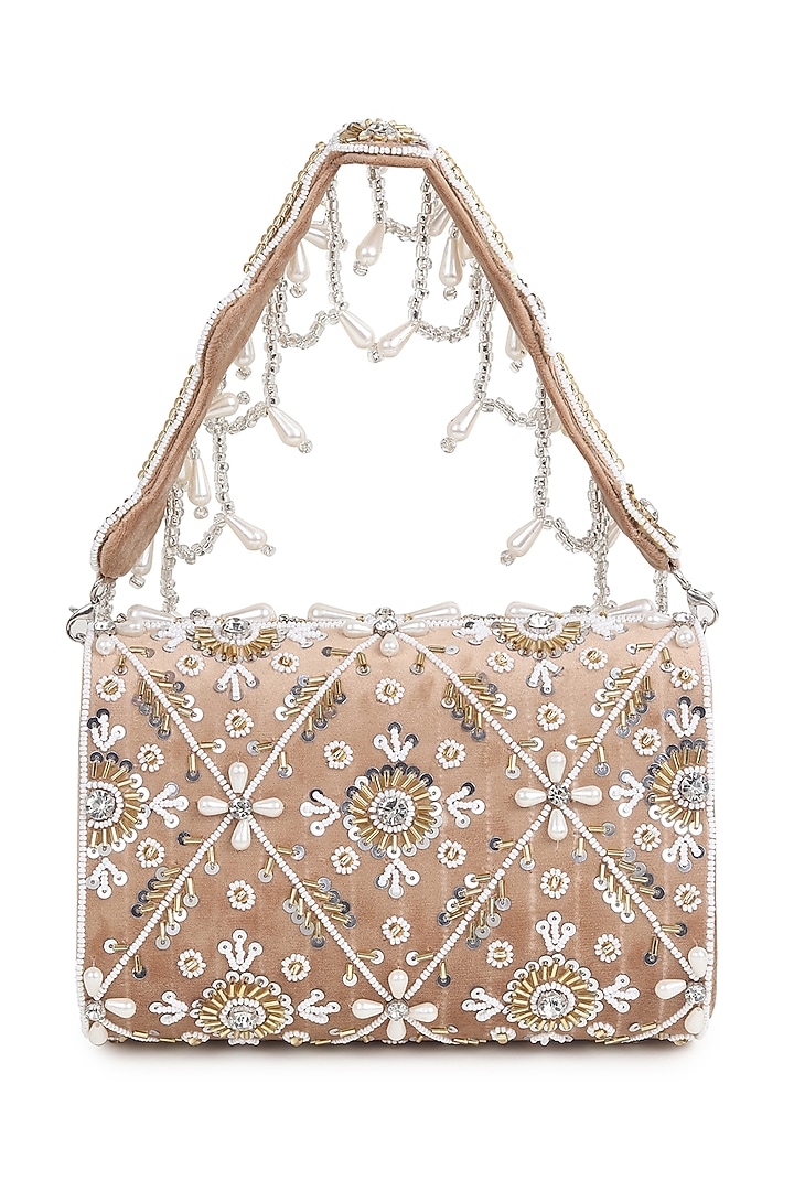 Pink Suede Flap Bag by House of Webhin at Pernia's Pop Up Shop