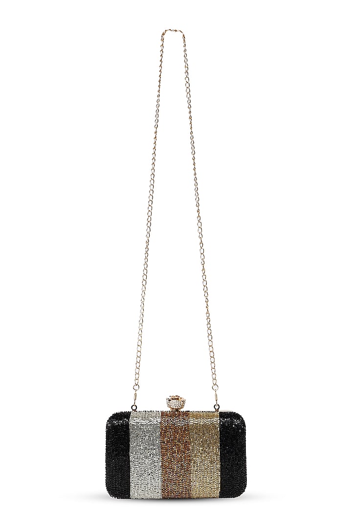 Black Silk Cutdana Work Clutch by House of Webhin at Pernia's Pop Up Shop