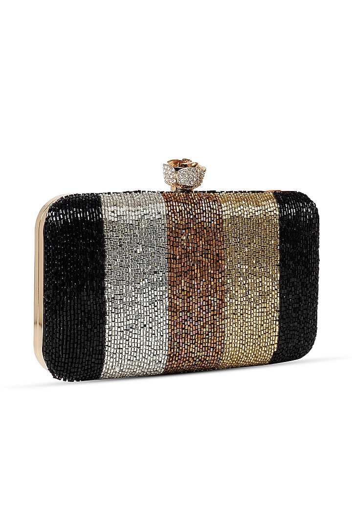 Black Silk Cutdana Work Clutch by House of Webhin at Pernia's Pop Up Shop