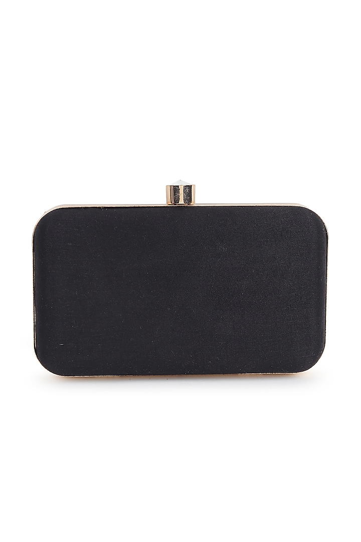Black Silk Embroidered Clutch by House of Webhin at Pernia's Pop Up Shop