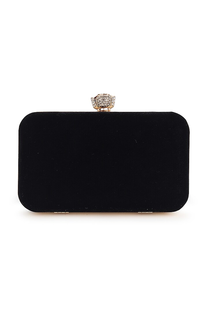 Black Velvet Zardosi Embroidered Clutch by House of Webhin at Pernia's Pop Up Shop