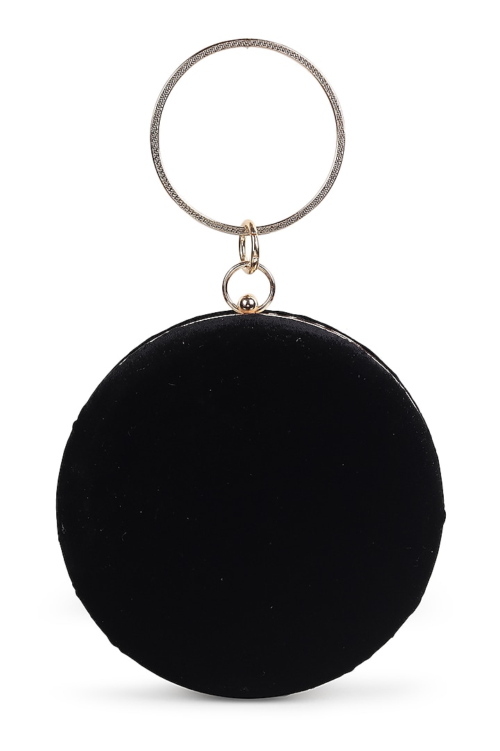 Black Velvet Tiger Zardosi Embroidered Clutch by House of Webhin at Pernia's Pop Up Shop