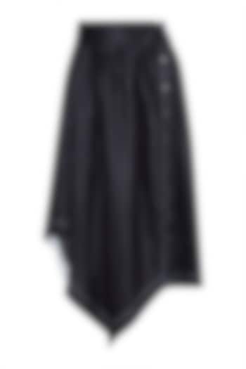 Black asymmetric metallic skirt by House of Behram