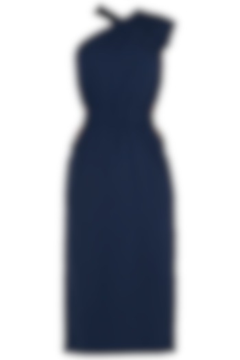 Navy blue asymmetric dress by House of Behram