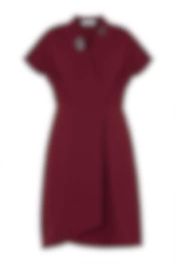 Oxy red embellished overlap dress by House of Behram