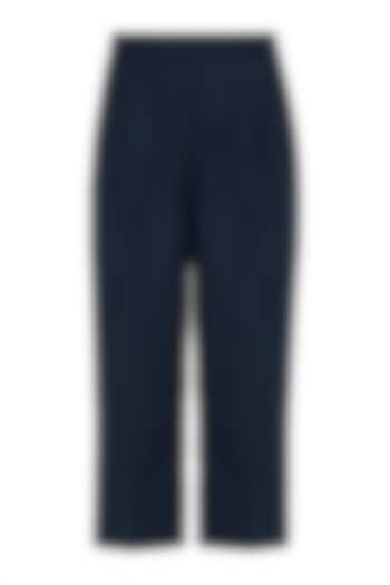 Navy Blue pleated trousers by House of Behram