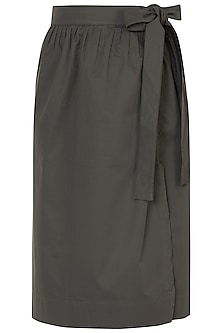 Olive green tie-up skirt Design by House of Behram at Pernia's Pop Up ...