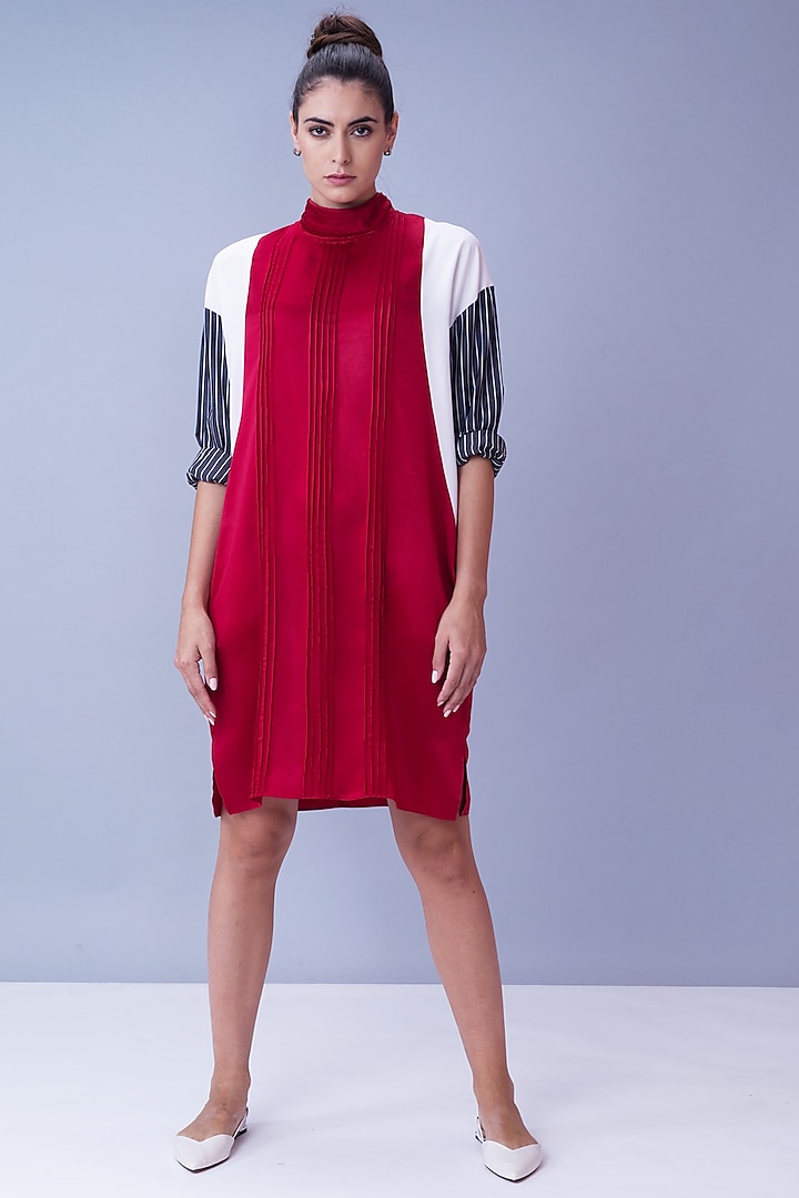Red Turtleneck Dress by House of Behram