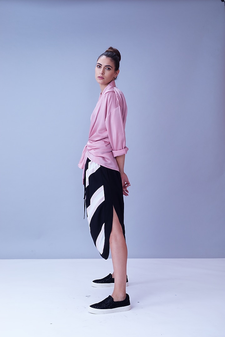 Powder Pink Asymmetric Shirt by House of Behram at Pernia's Pop Up Shop