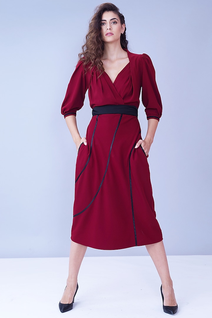 Oxy Red Detailed Dress by House of Behram
