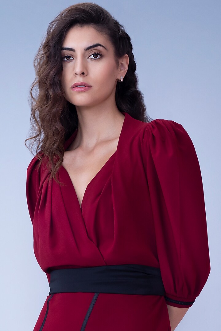 Oxy Red Detailed Vacation Dress by House of Behram at Pernia's Pop Up Shop