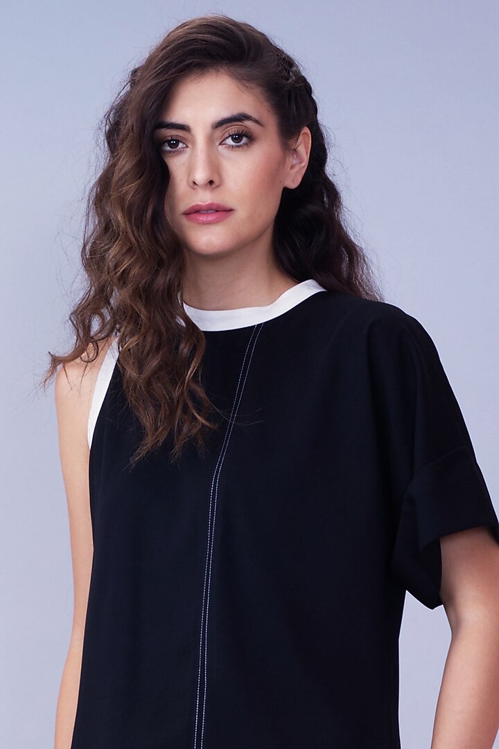 Black & White Asymmetric Top by House of Behram at Pernia's Pop Up Shop
