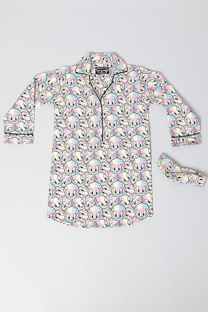 Multi-Colored Royal Blend Printed Shirt For Girls by House Of Comfort - Kids