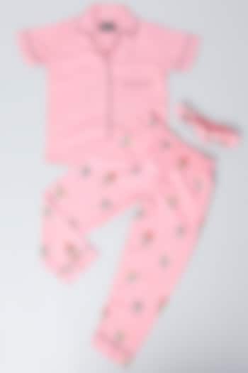Charm Pink Rayon Blend Printed Co-Ord Set For Girls by House Of Comfort - Kids