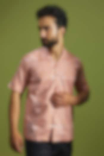 Peach Pure Cotton Digital Printed Shirt by House of K.C