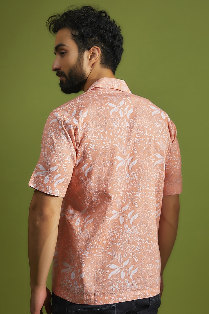 Peach Pure Cotton Digital Printed Summer Shirt by House of K.C at Pernia's Pop Up Shop