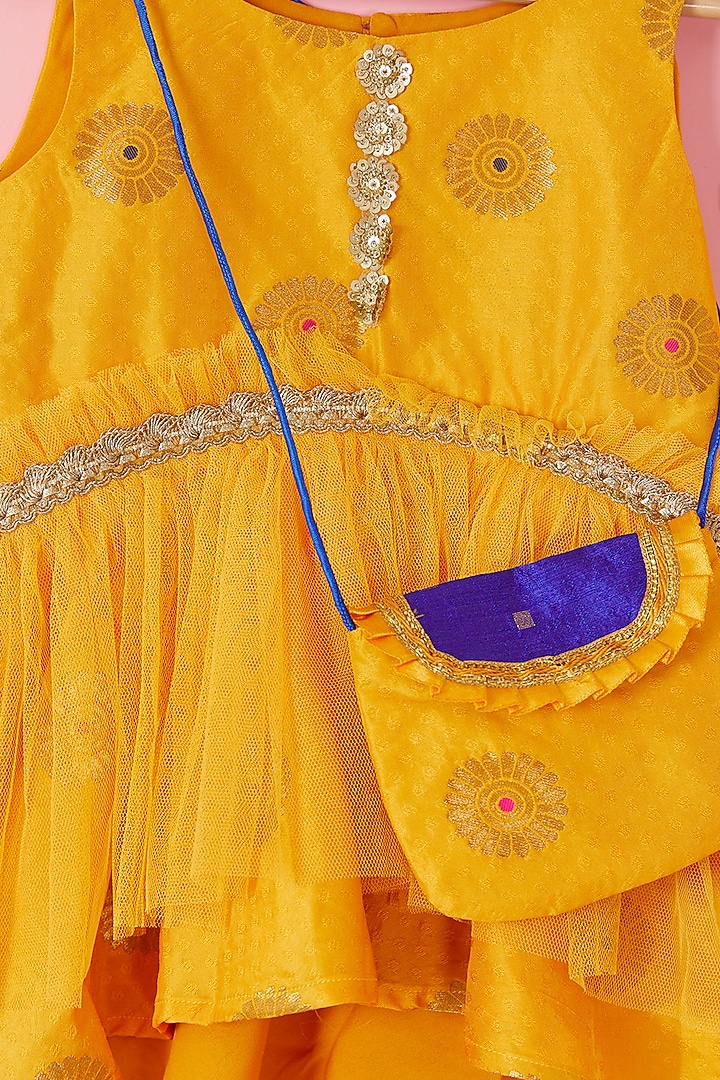 Magenta Bhagalpur Silk Sharara Set For Girls by Hoorkali at Pernia's Pop Up Shop