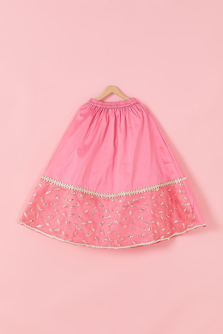 Fuchsia Embroidered Lehenga Set For Girls by Hoorkali at Pernia's Pop Up Shop