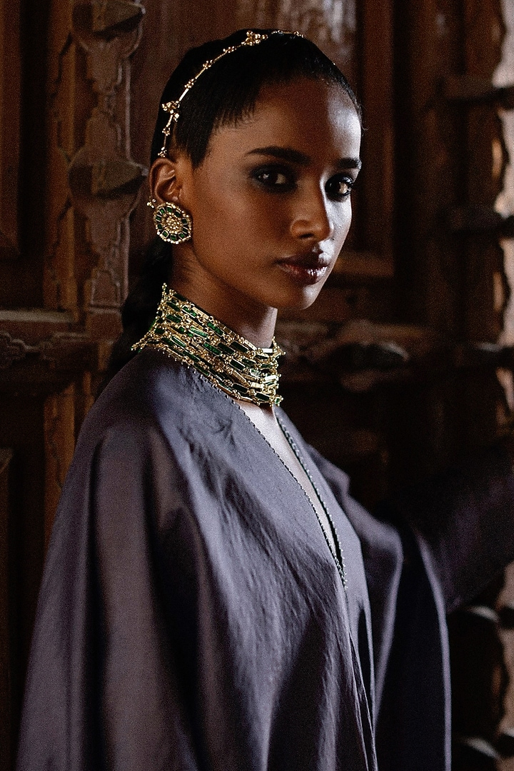 Gold Finish Freshwater Pearl Necklace by House of Tuhina at Pernia's Pop Up Shop