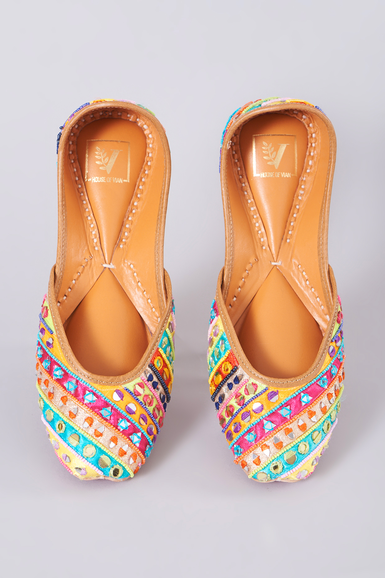 Multi-Colored Embellished Juttis by House of Vian at Pernia's Pop Up Shop