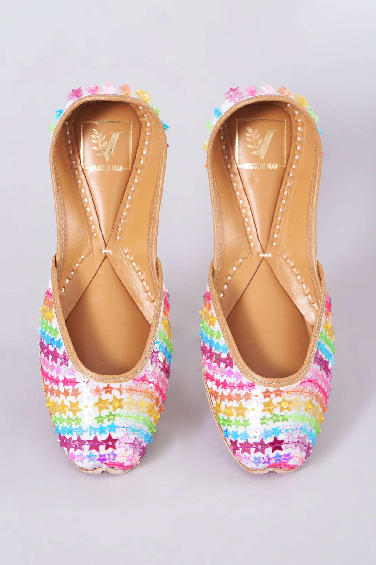 Multi-Colored French Crepe Juttis by House of Vian at Pernia's Pop Up Shop