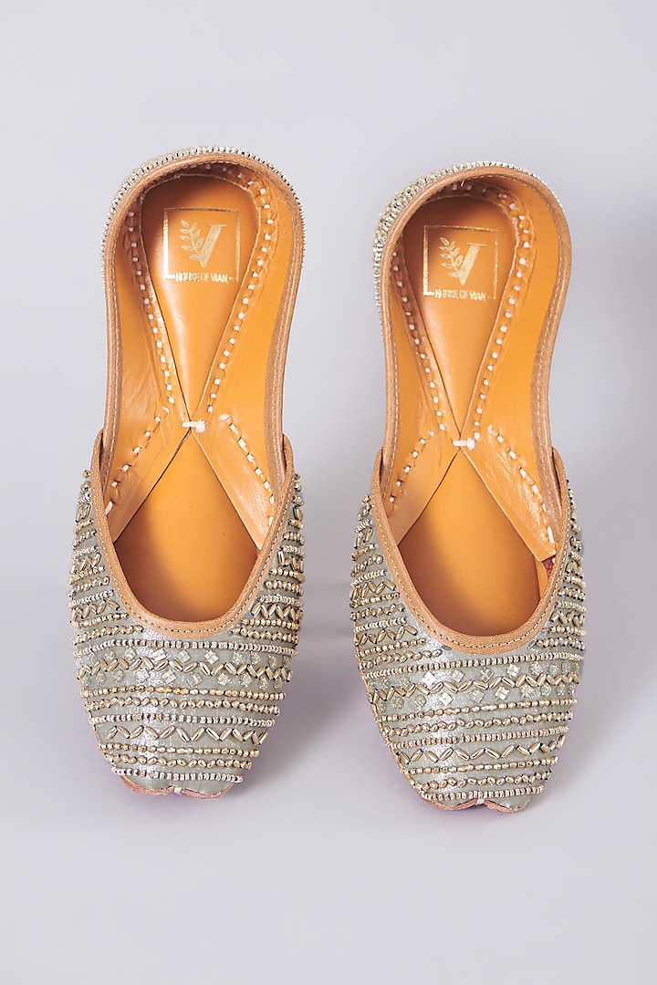 Silver Embellished Juttis by House of Vian