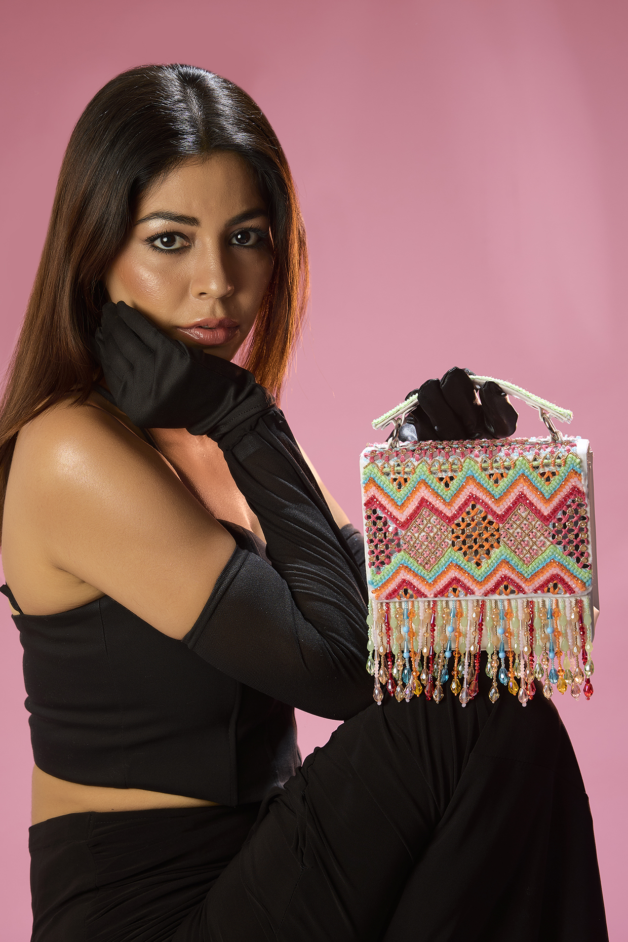 Multi-Colored Embroidered Clutch by House of Vian at Pernia's Pop Up Shop