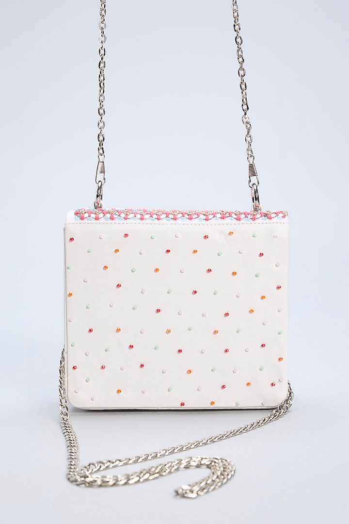 Multi-Colored French Crepe Embroidered Clutch by House of Vian at Pernia's Pop Up Shop