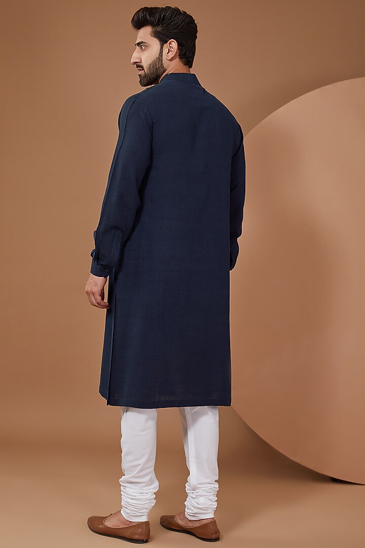 Blue Matka Hand Embroidered Kurta Set by HEER RANJHA at Pernia's Pop Up Shop