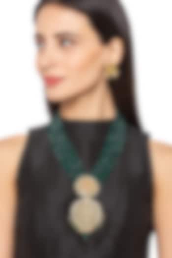 Gold Finish Beaded Necklace Set by Hrisha Jewels