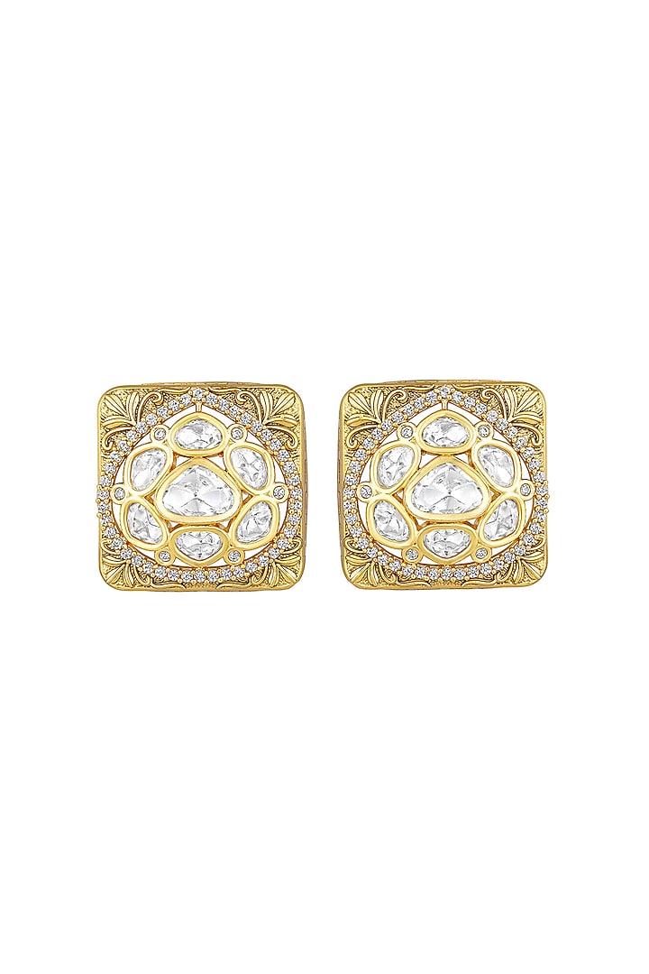 Two-Tone Finish Kundan Polki Choker Necklace Set by Hrisha Jewels at Pernia's Pop Up Shop