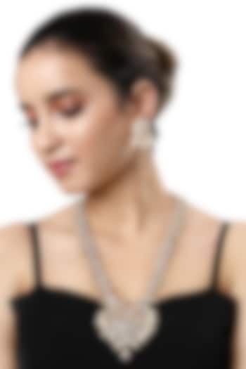 Micro Gold Finish Kundan Polki & Agate Long Necklace Set by Hrisha Jewels at Pernia's Pop Up Shop