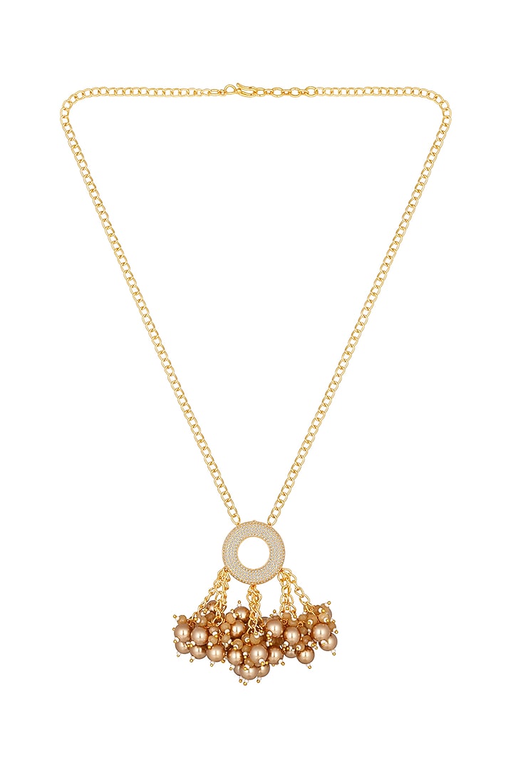 Gold Finish Kundan Polki & Pearl Necklace by Hrisha Jewels at Pernia's Pop Up Shop