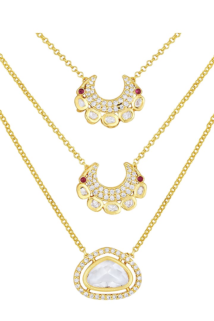 Micron Gold Finish Agate & Onyx Tumble Necklace by Hrisha Jewels at Pernia's Pop Up Shop